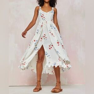 Christy Dawn The Nicks Floral Midi Dress in Calendula size S